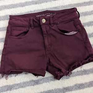 American Eagle maroon red cutoff shorts size 6